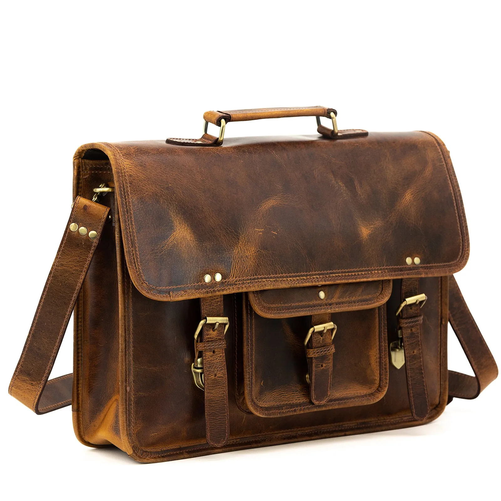 18 inch Buffalo Leather Briefcase