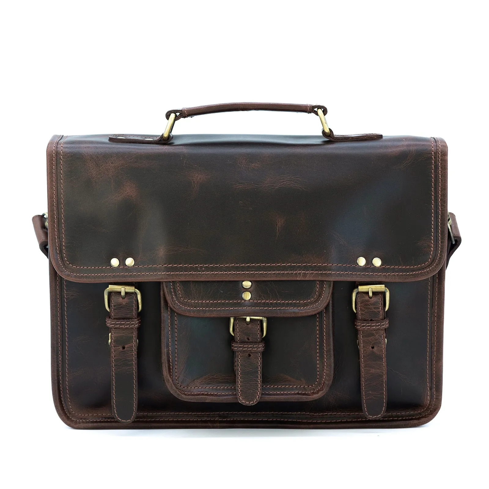 18 inch Buffalo Leather Briefcase