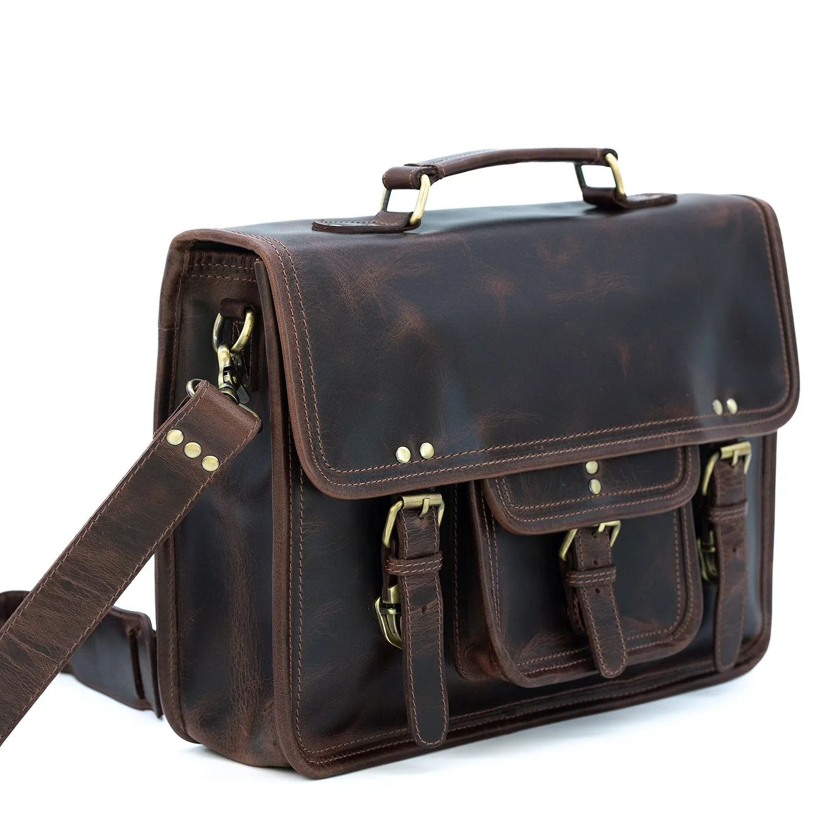 18 inch Buffalo Leather Briefcase