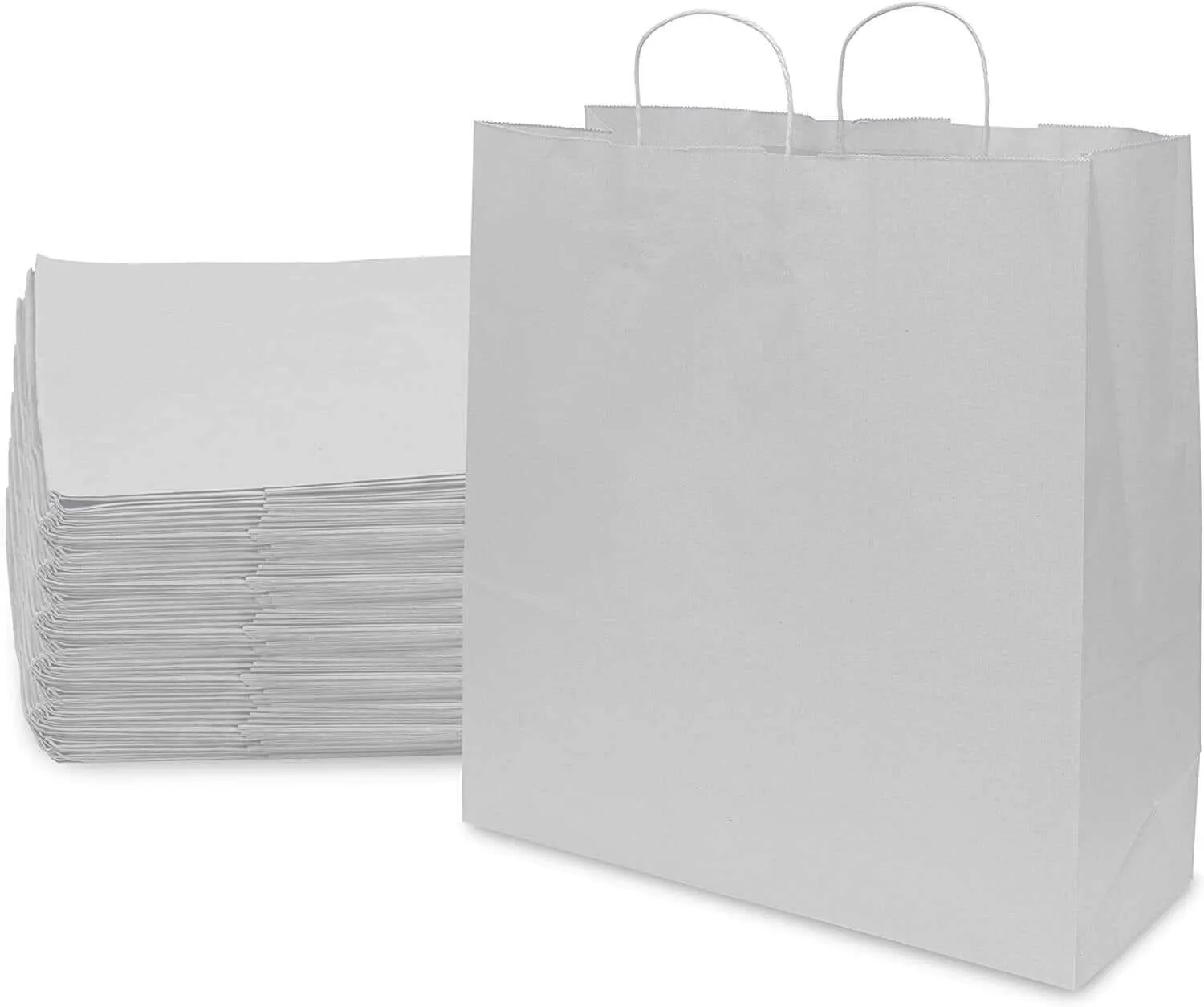 18x7x18.75 Extra Large White Paper Bags with Handles