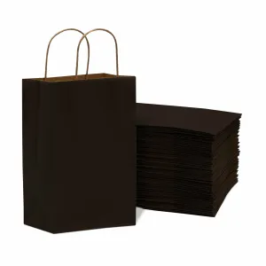 6x3x9 Extra Small Black Paper Bags with Handles