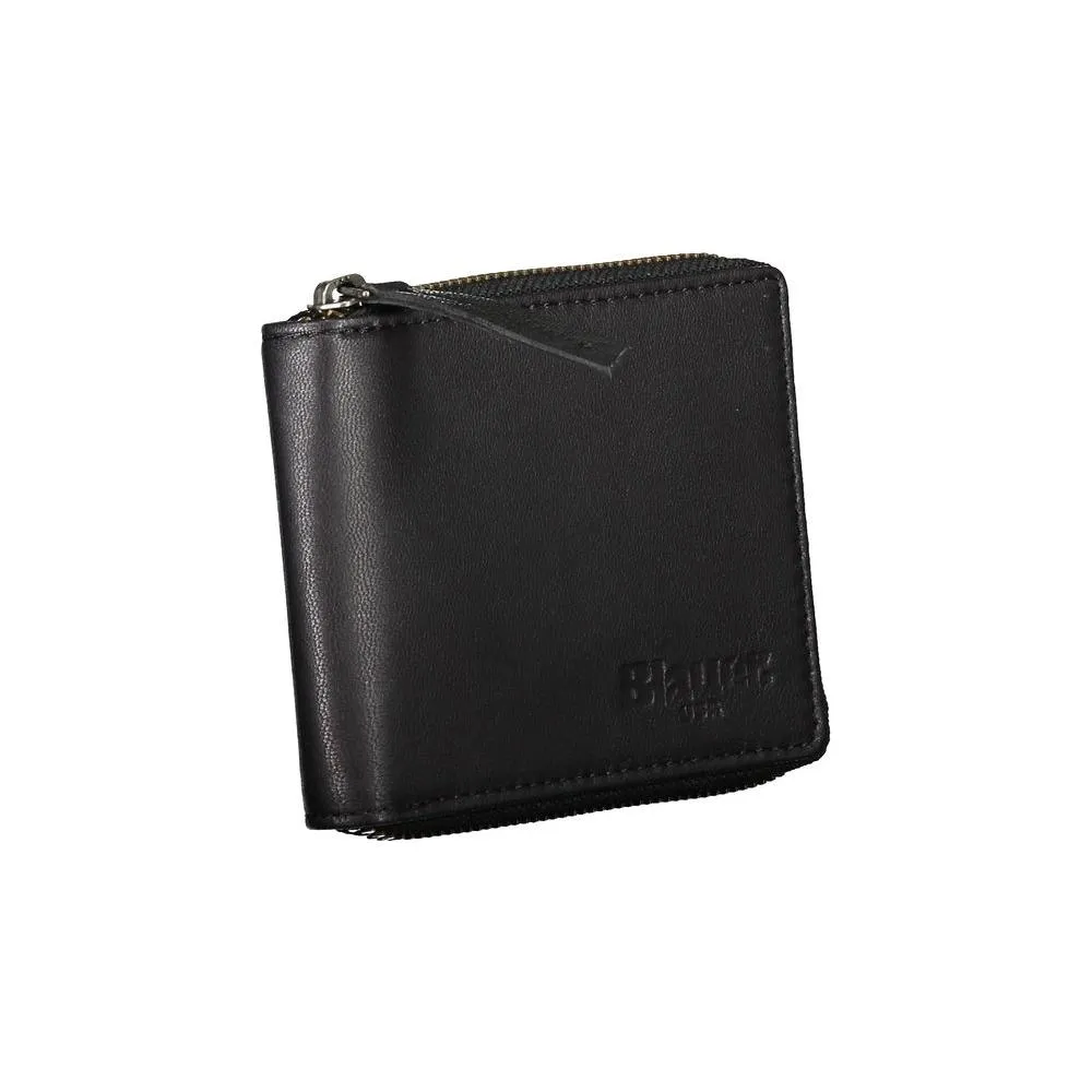 Blauer Sleek Leather Round Wallet with Card Spaces