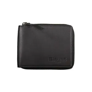 Blauer Sleek Leather Round Wallet with Card Spaces