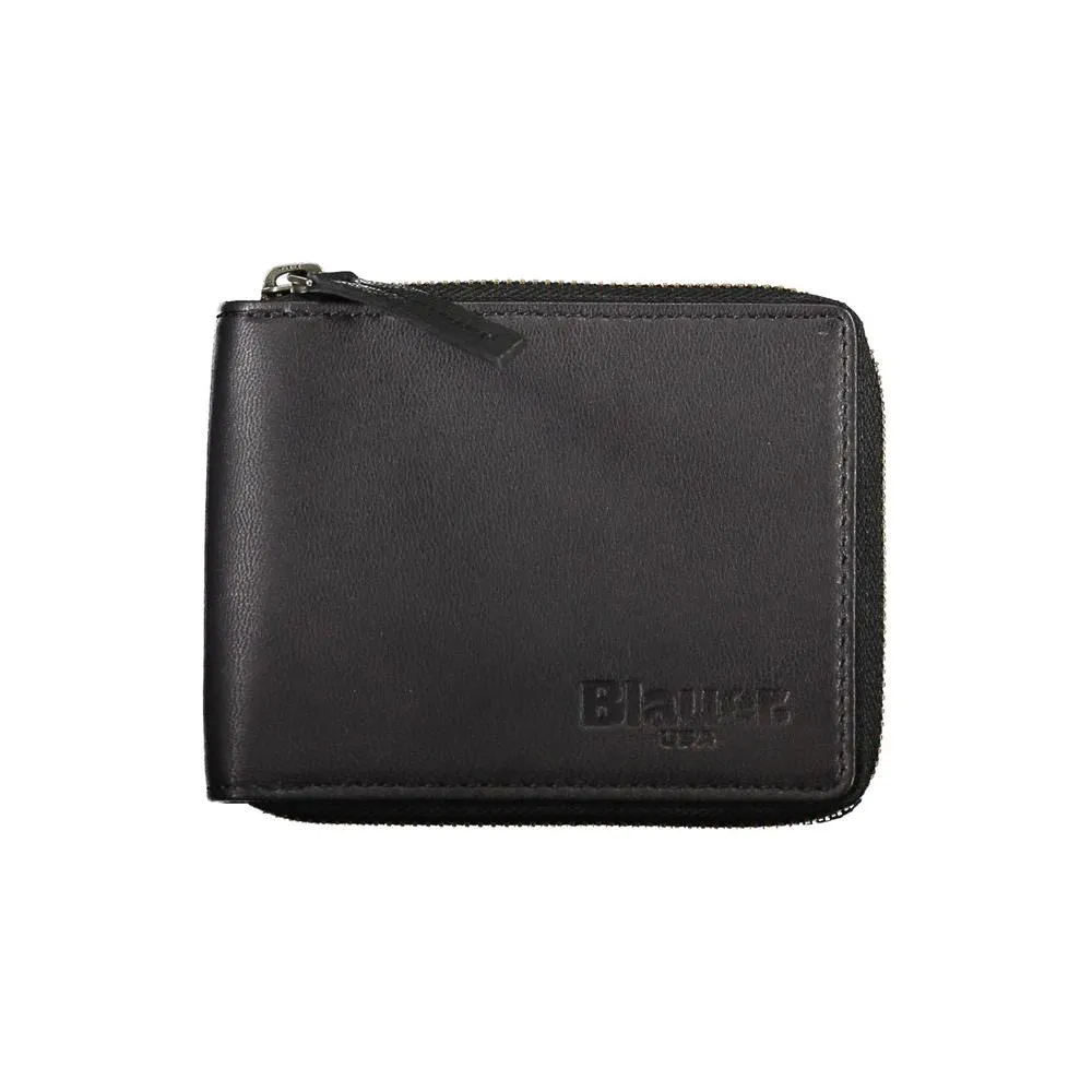 Blauer Sleek Leather Round Wallet with Card Spaces