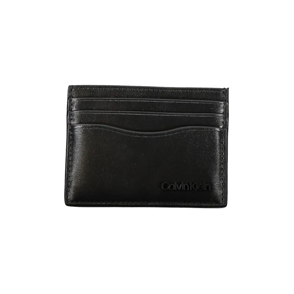 Calvin Klein Sleek Black Leather Card Holder