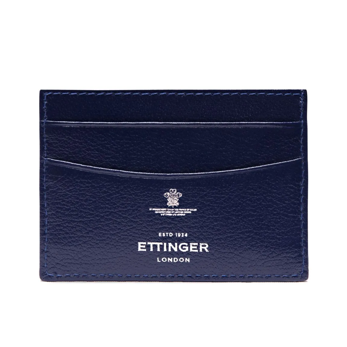 Ettinger Marine Blue Capra Leather Flat Credit Card Case