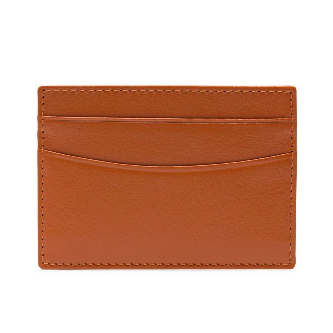 Ettinger Tan Capra Leather Flat Credit Card Case