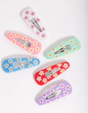 Kids 1cm Floral Clip 6-Pack