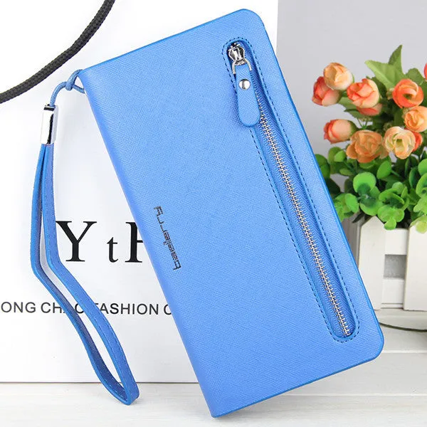 Luxury Brand Leather Phone Wallets Women Zipper Long Coin Purses Money Bag Credit Card Holder High Quality Clucth Wallets Female