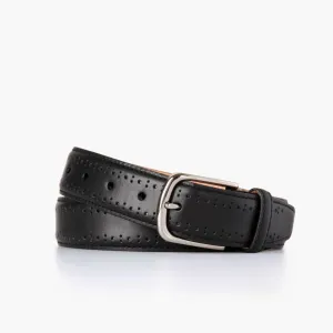 Men's Brogue Leather Belt | Black