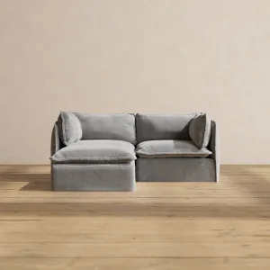 Modular Performance 2-Seater Sectional in Ash | Relaxed Blend