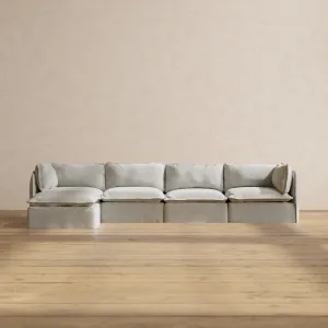 Modular Performance 4-Seater Sectional in Cloud | Deluxe Blend