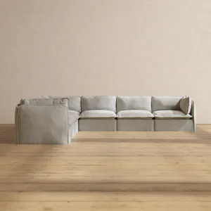 Modular Performance 7-Seater Corner Sectional in Cloud | Relaxed Blend