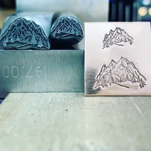 Mountain Range! Two Sizes. Metal Hand Stamp.