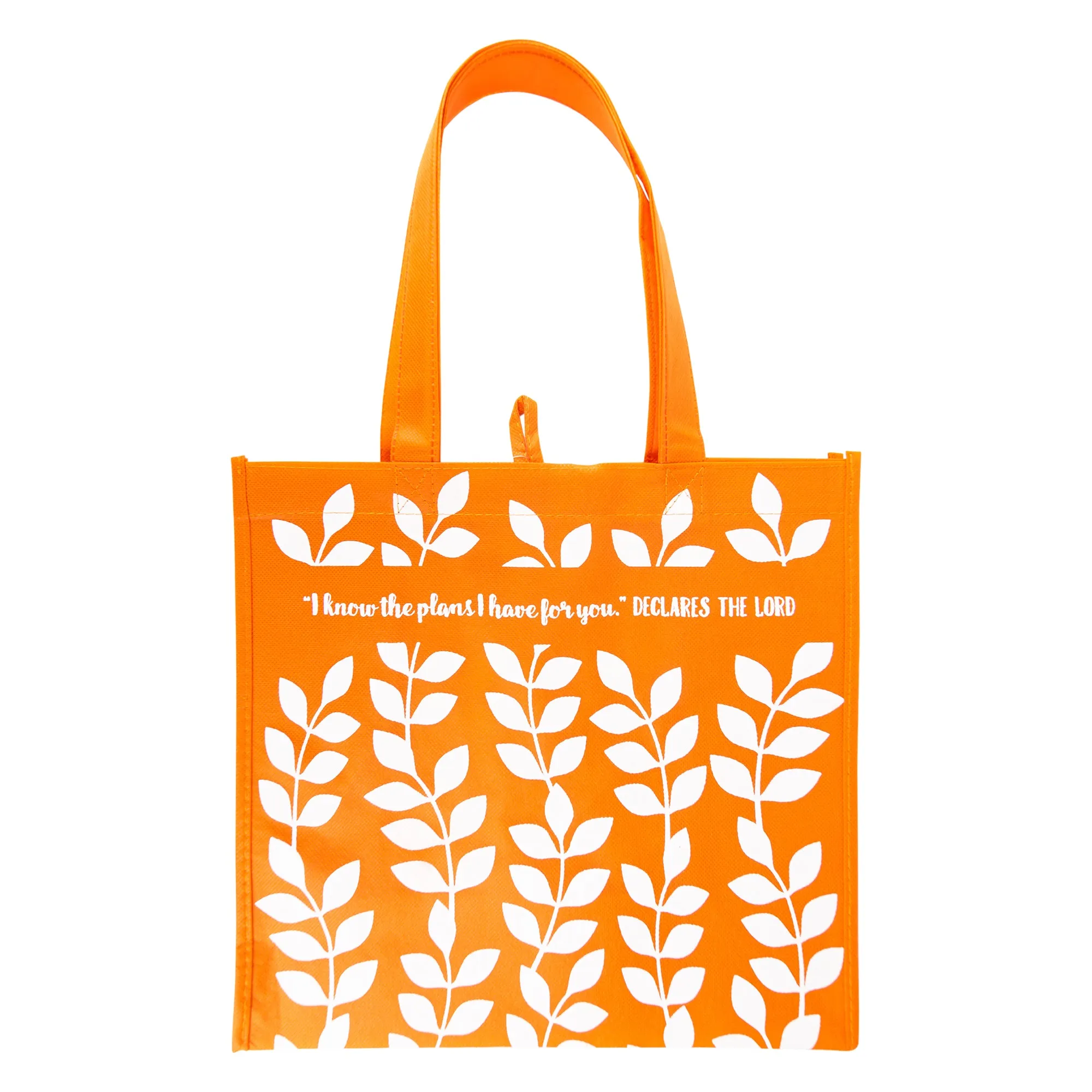 Orange Leaf Print Eco Tote Bag - Jeremiah 29:11 "I Know The Plans"