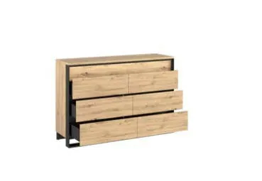 Quant 6 Drawer Chest (LED Included) - Oak Artisan