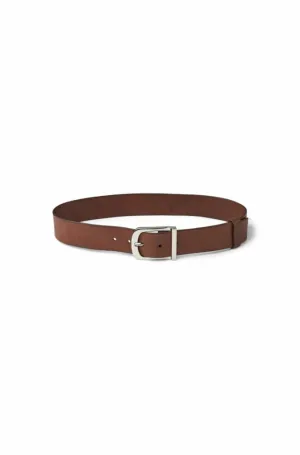 Rabens Saloner Amira Leather Belt in Dark Brown and Cognac