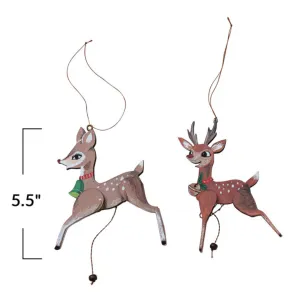 Recycled Paper Deer Pull Ornament- Two Options