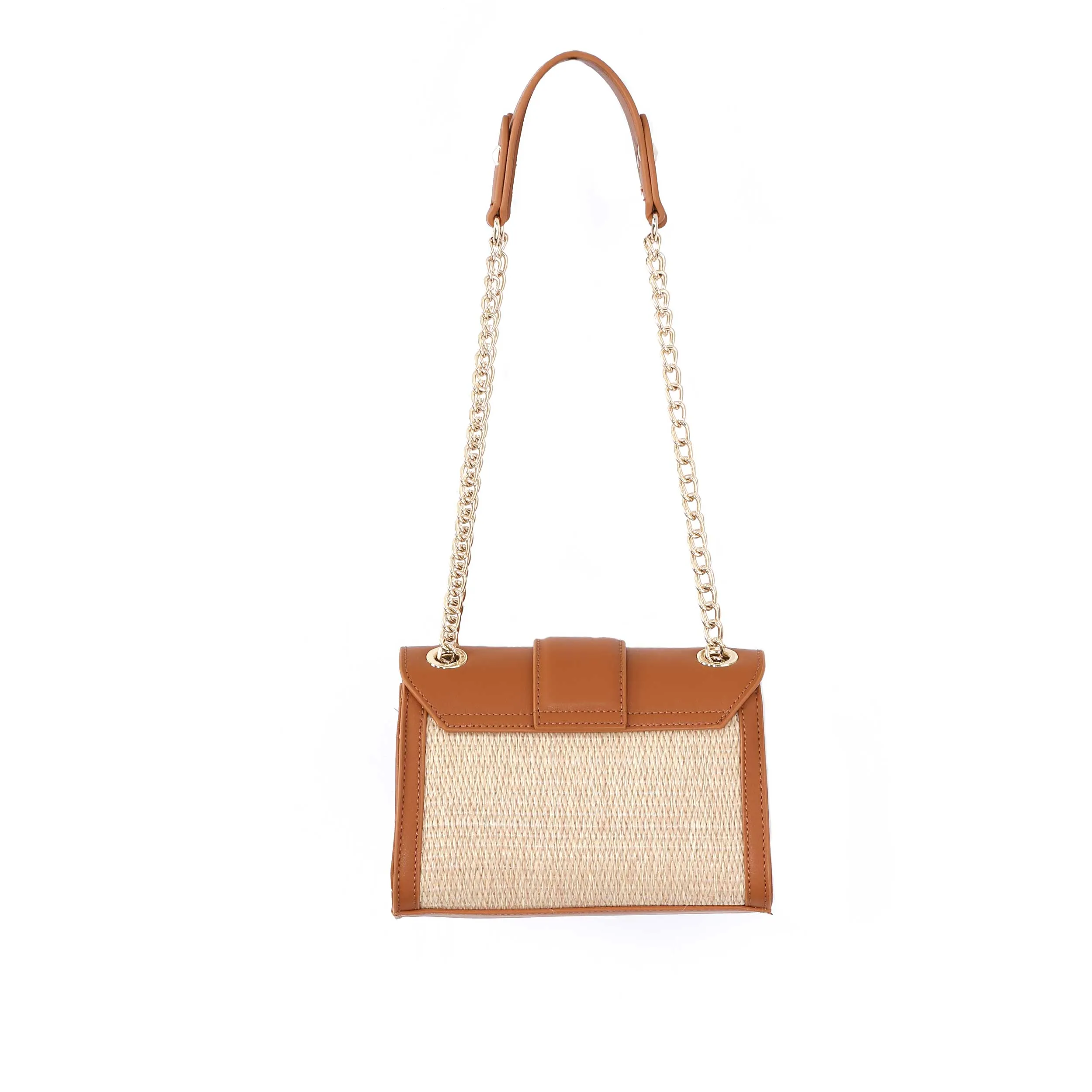 Valentino Bags Tribeca Ladies Shoulder Bag in Natural & Tan